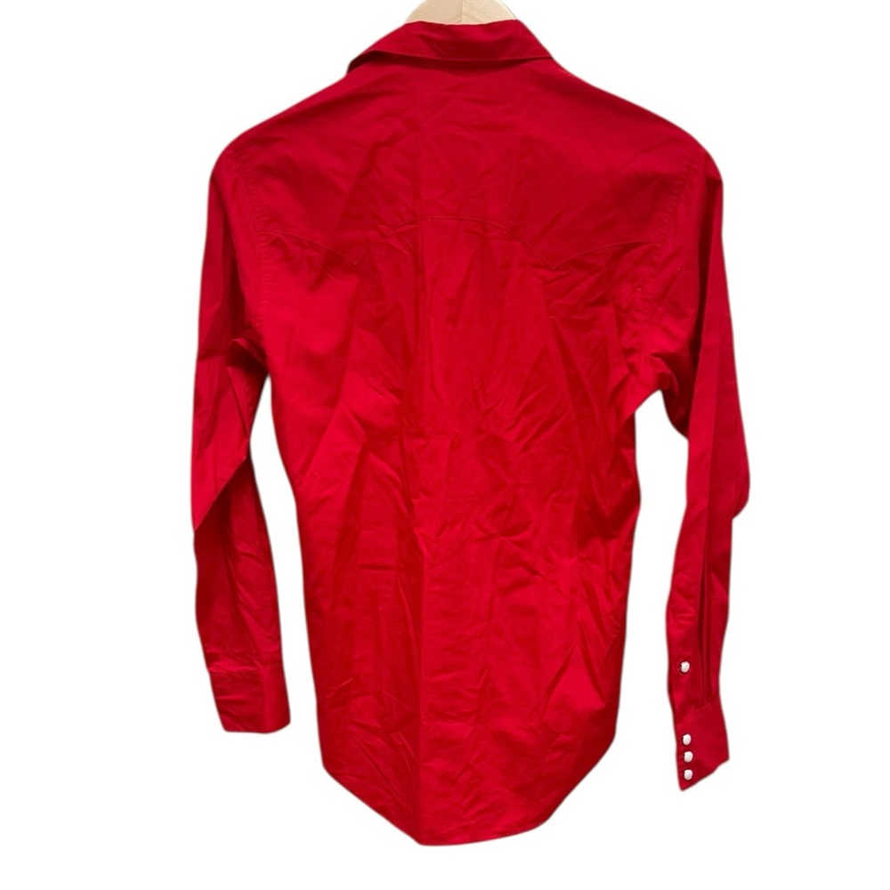 Vintage Ralph Lauren Western Wear Pearl Snap Red Yoked Shirt - Picture 7 of 8
